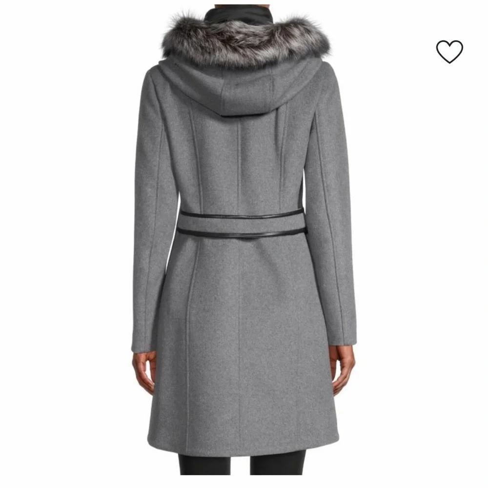 Soia & Kyo Charlena Fox Fur-Trim, Wool-Blend Coat - Picture 2 of 11